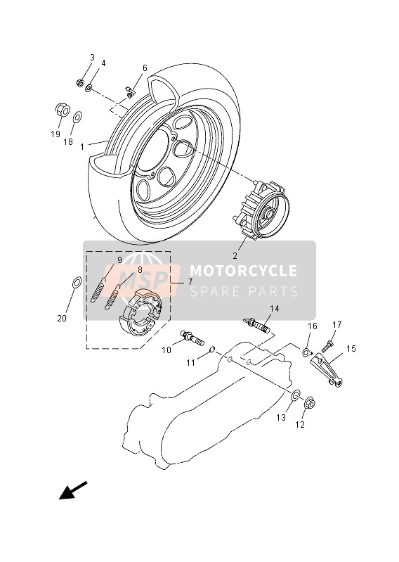 3VLF53261000, Pin, Pivot, Yamaha, 0